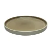 Assiette dessert reactive marron