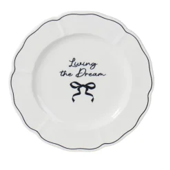 Assiette dessert slogan et noeud