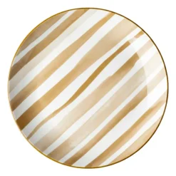 Assiette plate motif rayures