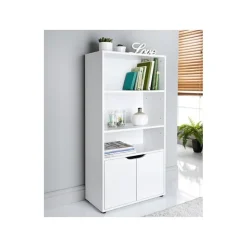 Bibliotheque 2 portes blanc