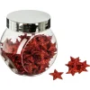 Bocal deco etoile paillette roug