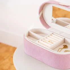 Boite a bijoux velours cotele