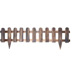 Bordure en bois brule 120 x 30cm