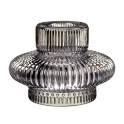 Bougeoir verre strie