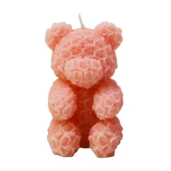 Bougie ourson en rose 9.5cm