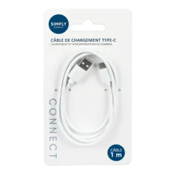 Cable usb a to type c 1 m