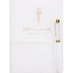 Cahier et stylo dore