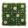 Carre gazon & fleur jne/blc 25x2