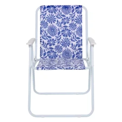Chaise pliante printee bleue