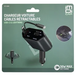Chargeur voiture cables retract