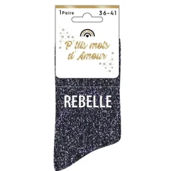 Chaussettes paillettes message