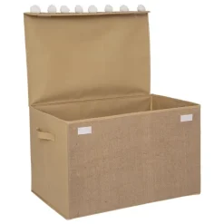 Coffre jute pompons