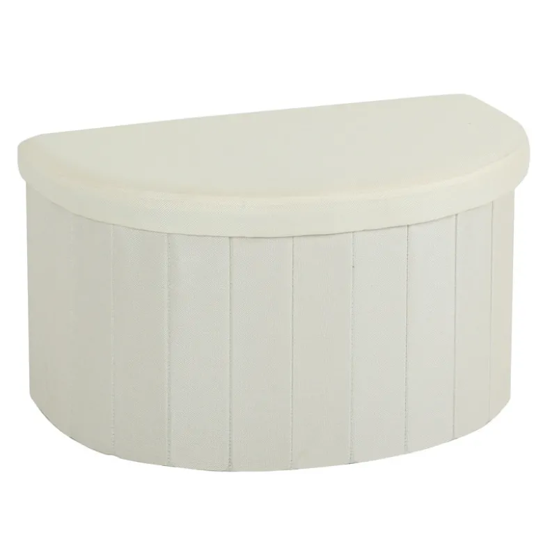 Coffre rangement demi lune creme