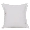 Coussin a franges 45x45cm blanc