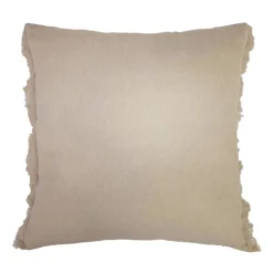 Coussin a franges 45x45cm creme
