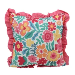 Coussin carre imprime floral