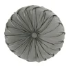 Coussin 30cm rond velours gris