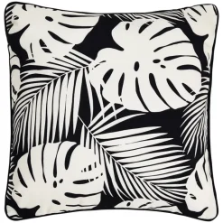 Coussin ext feuillage noir/v