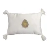 Coussin exvoto pompons 20x30cm c