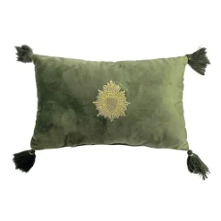Coussin exvoto pompons 20x30cm v