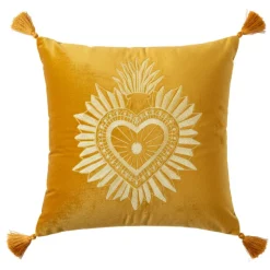 Coussin exvoto 40x40cm ocre