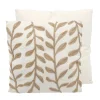 Coussin feuilles en jute 50x50cm