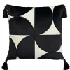 Coussin geometrie noir avec pomp