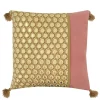 Coussin imprime dore 40x40cm pom