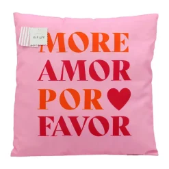 Coussin more amor 45x45cm rose o