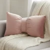 Coussin noeud 30x50cm blush