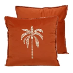 Coussin palmier bord cousu 45x45