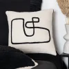 Coussin sacha piping noir 45x45c