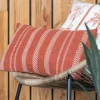 Coussin slub coton raye 50x30cm