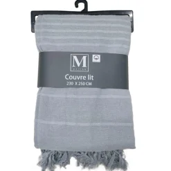 Couvre lit 230x250 harmonia gris