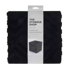 Cube de rangement chevron noir