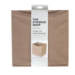 Cube rangement velours cotele 31