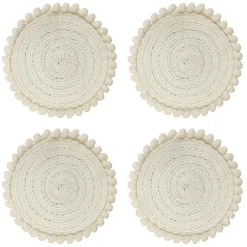 Dessous de verre rond naturel x4