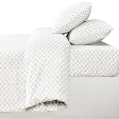 Drap housse 160x200 imprime blan