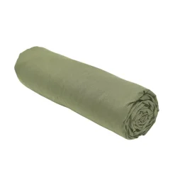 Drap housse 140x190 jersey vert