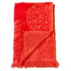 Drap plage velours jacquard uni