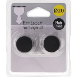Embout bouchon d20 x2 - noir mat