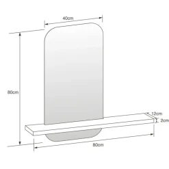 Etagere avec miroir effet chene