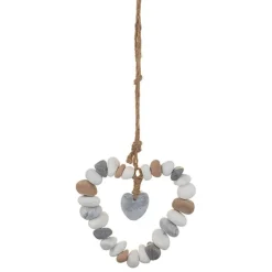 Galets forme coeur a suspendre