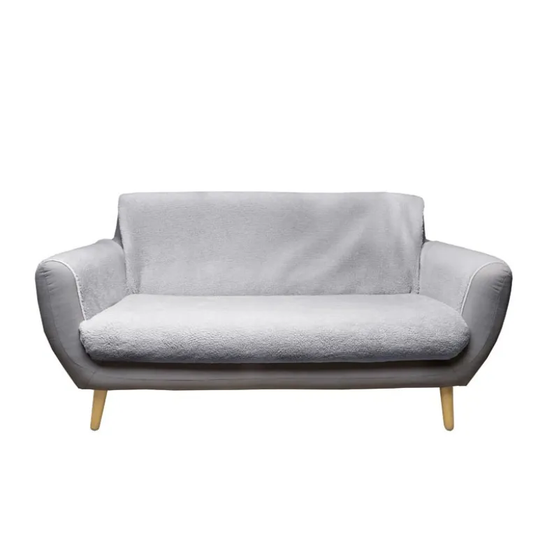 Housse de canape sherpa 2p gris