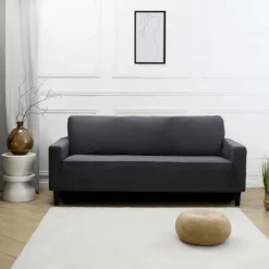 Housse de canape uni 3p gris ant