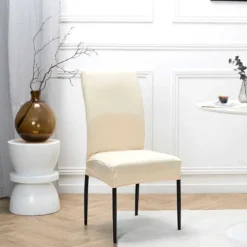 Housse de chaise uni creme