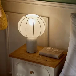 Lampe abat jour tissu h33cm blc