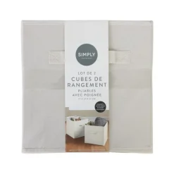Lot 2 cubes de rangement beige