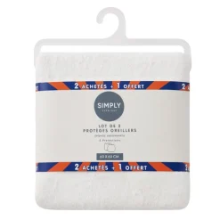 Lot de 2 protege oreillers 60x60