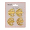 Lot de 4 ronds de serviette dore